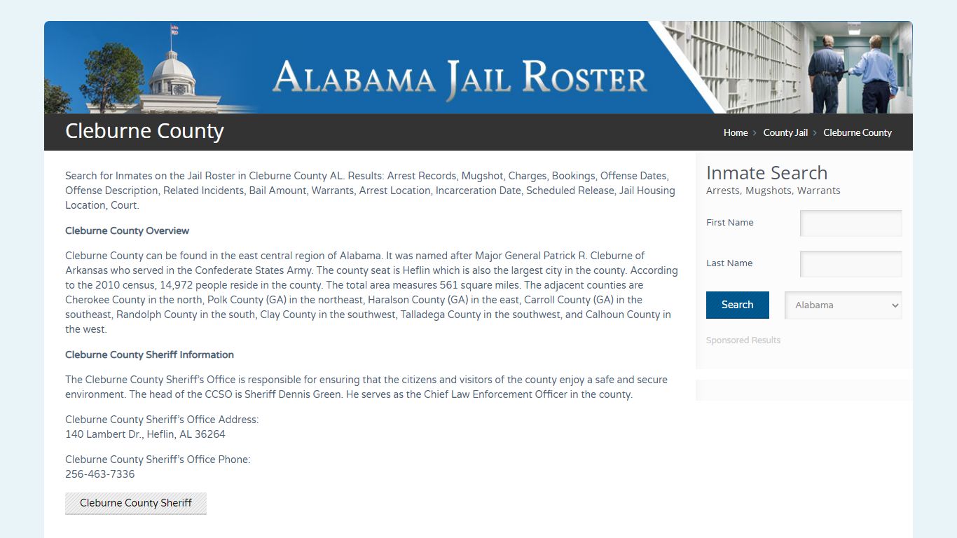 Cleburne County | Alabama Jail Inmate Search
