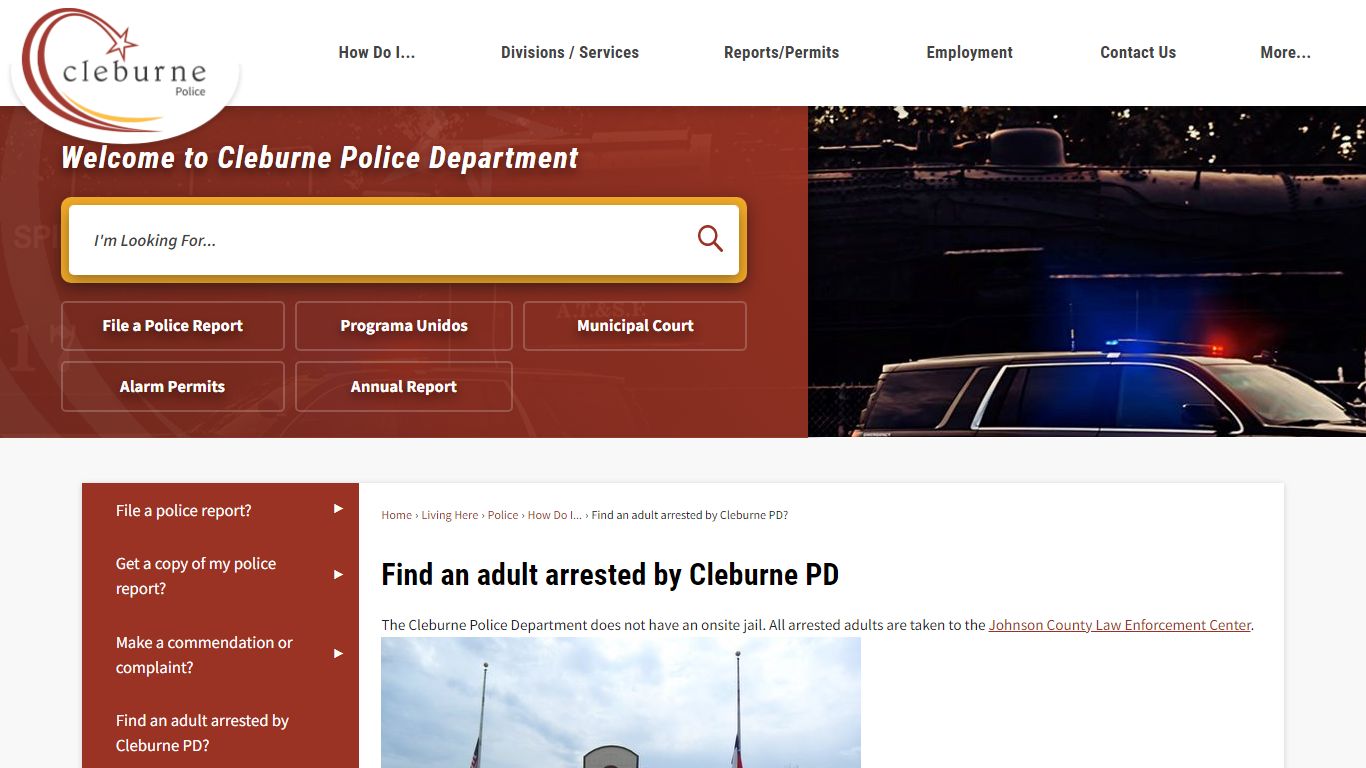 Find an adult arrested by Cleburne PD | Cleburne, TX ...